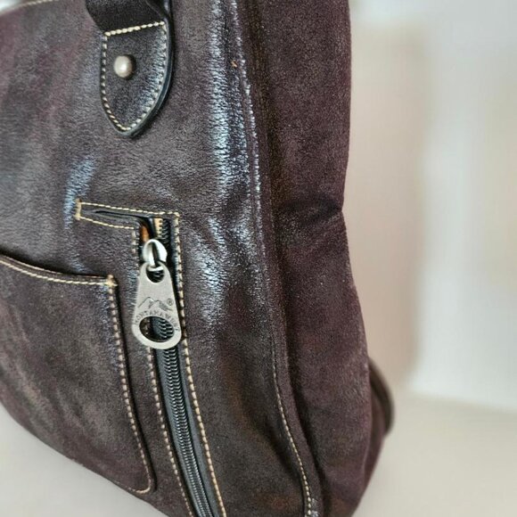 Montana West leather handbag w cowboy inspired embroidery, dark brown. - Picture 5 of 7